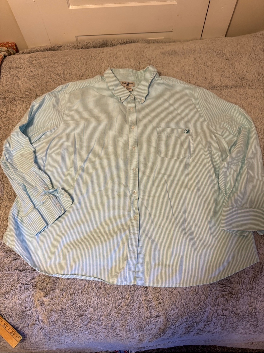 Duck Head Light Blue & White Striped Button-Down Shirt